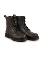 Shop Women Grey Classic High Ankle 8-Eye Lace Up Casual Long Boots For Travelling|Trekking Online.