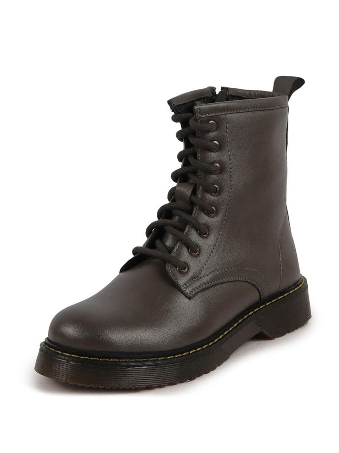 Shop Women Grey Classic High Ankle 8-Eye Lace Up Casual Long Boots For Travelling|Trekking Online.