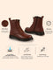 Women Tan Classic High Ankle 8-Eye Lace Up Casual Long Boots For Travelling|Trekking