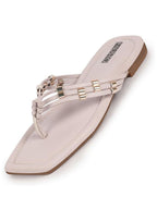 Shop Women Lavender Party Wedding T-Strap Thong Slip On Flats Slippers Online.