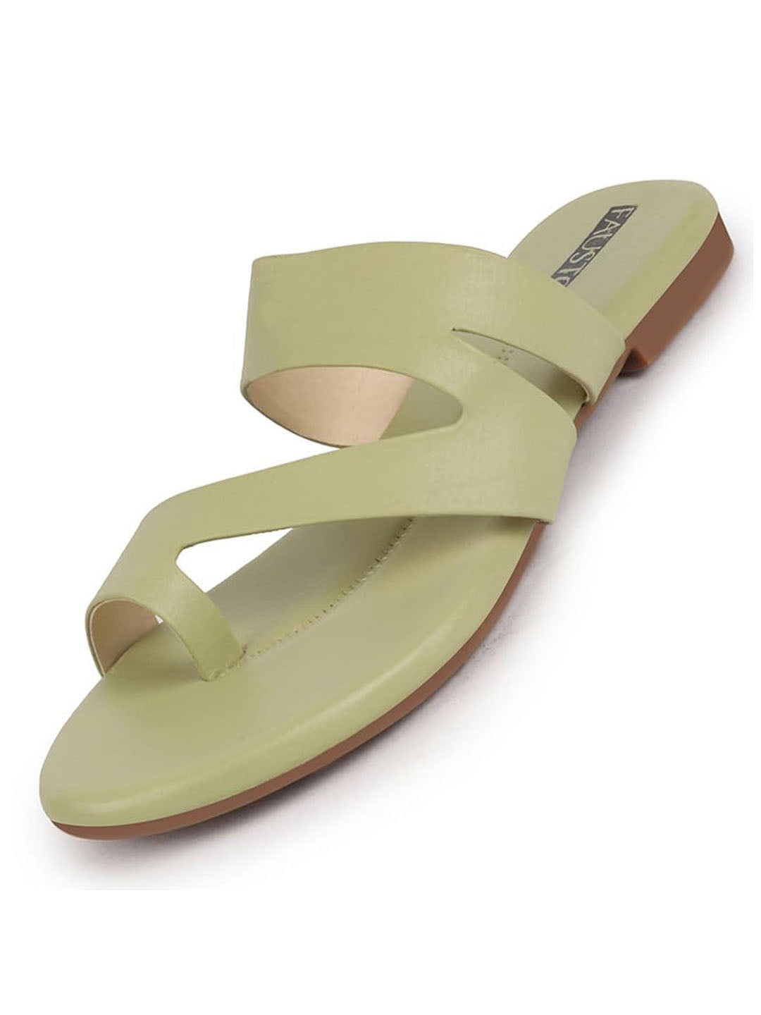 Women Leaf Toe Ring Slip On Flats Slippers
