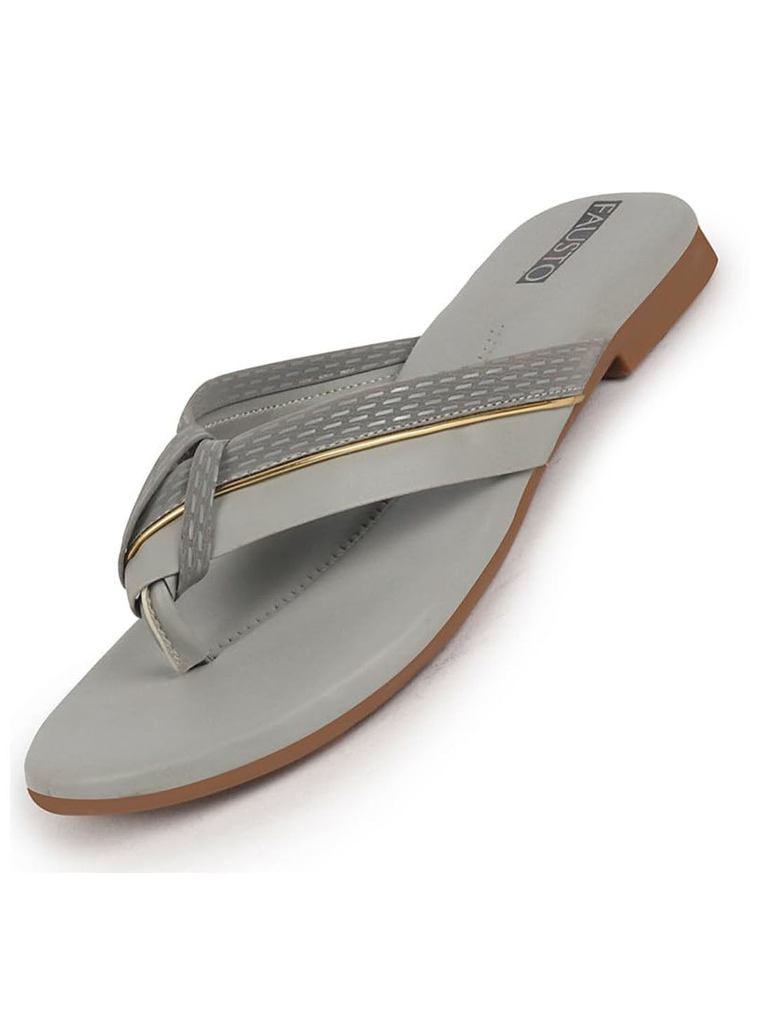 Shop Women Grey T-Strap Thong Slip On Flats Slippers Online.