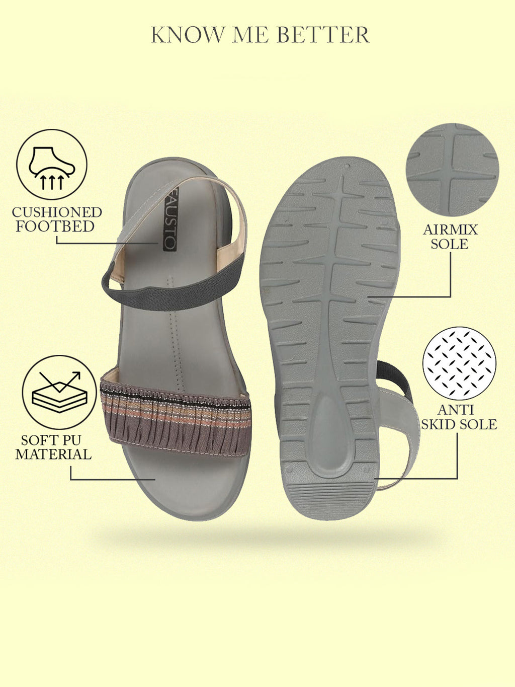 Shop Women Grey Open Toe Multi Color Strap Platform Woven Design Slip On Sandals Online.