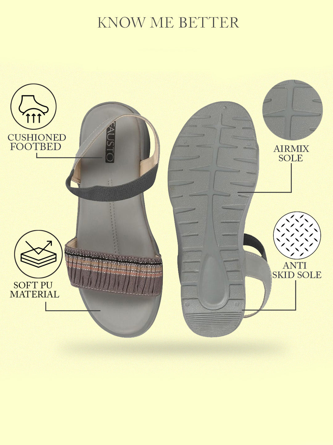Shop Women Grey Open Toe Multi Color Strap Platform Woven Design Slip On Sandals Online.