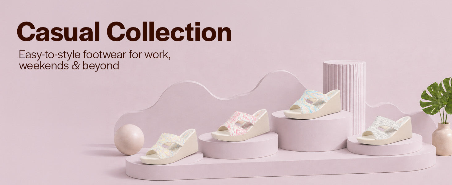 Women Multi Open Toe Printed Height Enhancer Slip On Wedges|Slipper Sandals for Work|Office Wear