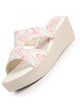 Women Multi Open Toe Printed Height Enhancer Slip On Wedges|Slipper Sandals for Work|Office Wear