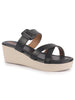 Women Platform Wedge Heel Open Toe Sandals Height Enhancer Criss Cross Strap Slip-On Sandal