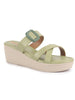 Women Platform Wedge Heel Open Toe Sandals Height Enhancer Criss Cross Strap Slip-On Sandal