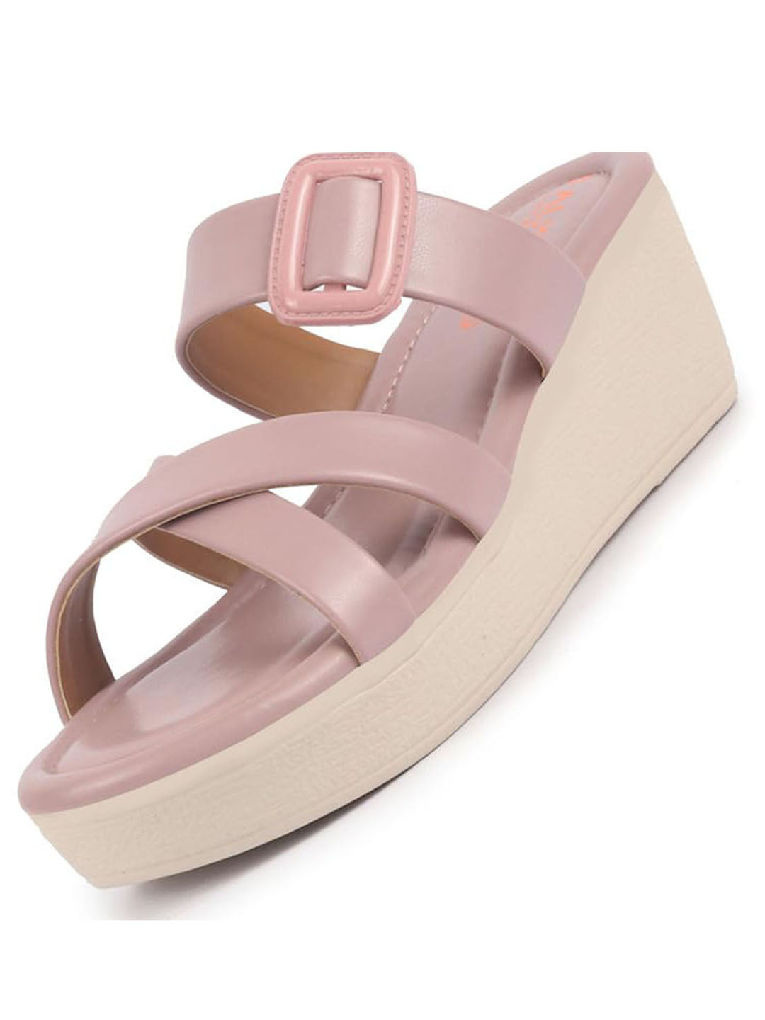 Women Platform Wedge Heel Open Toe Sandals Height Enhancer Criss Cross Strap Slip-On Sandal