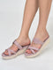 Women Platform Wedge Heel Open Toe Sandals Height Enhancer Criss Cross Strap Slip-On Sandal