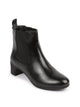 Women Black Flared Heel High Ankle Top Winter Chelsea Boots