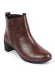 Women Brown Mid Top Flared Heel Side Zipper Winter Classic Boots