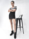 Women Black Flared Heel High Ankle Suede Leather Classic Winter Buckle Strap Chelsea Boots
