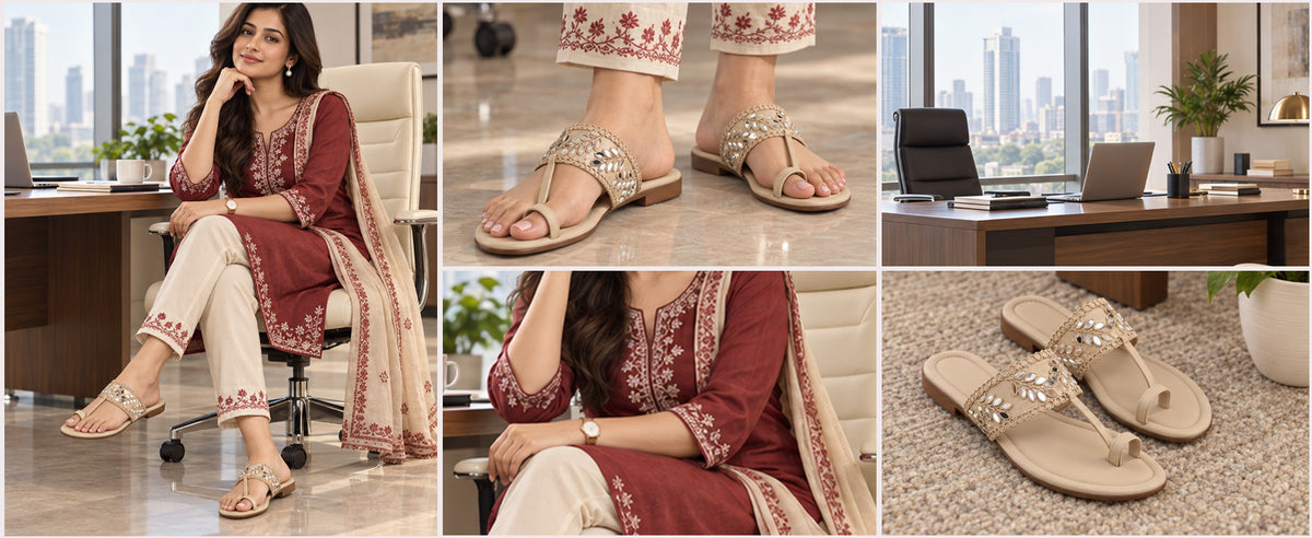 Women Pink Embellished Strap Toe Ring Ethnic Party Slip-On Flat Sandals|Festive Wedding Leaf Pearl Beads Strap Slippers for Traditional Outfits