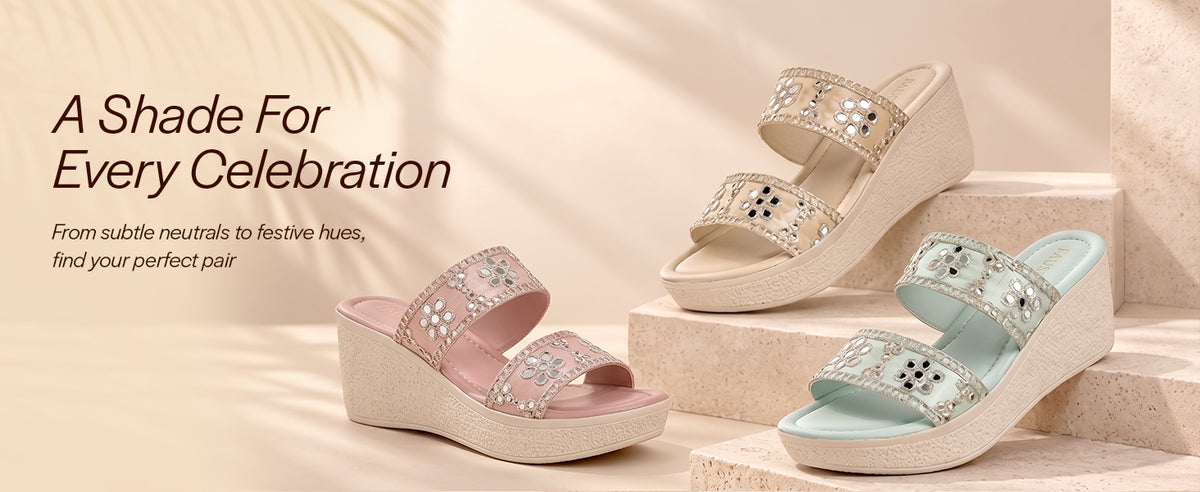 Women Pink Open Toe Dual Strap Mirror Embroidery Wedding Slip On Sandals|Ethnic Wedges Heel Slippers with Durable Grip Sole