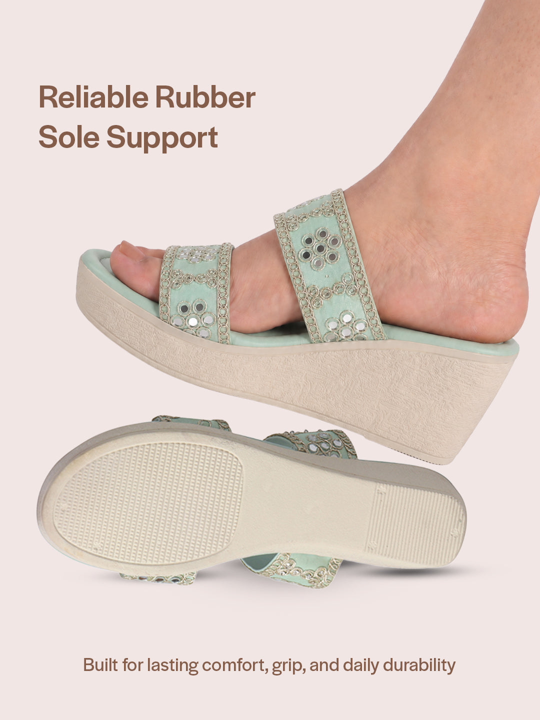 crystal stone slippers