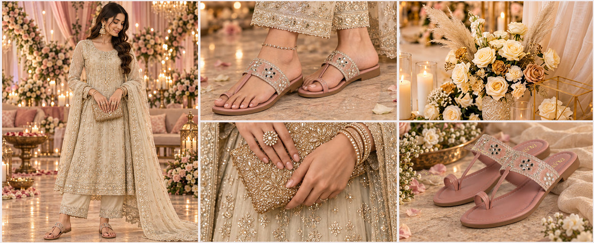 Women Beige Ornate Strap Toe Ring Wedding Party Slip-On Sandals|Festive Ethnic Flat Slippers for Indian Traditional Dress Outfits