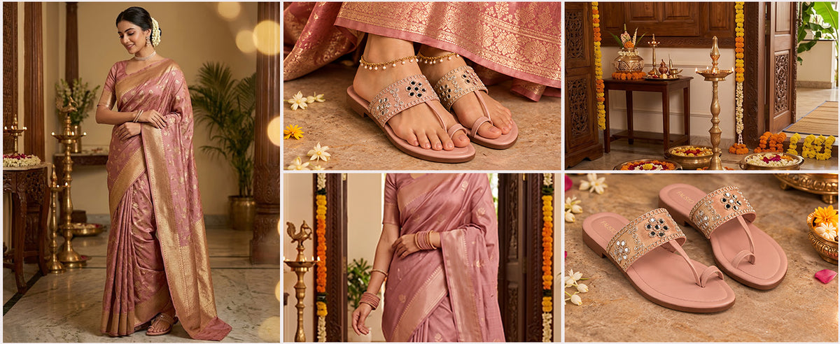 Women Beige Ornate Strap Toe Ring Wedding Party Slip-On Sandals|Festive Ethnic Flat Slippers for Indian Traditional Dress Outfits