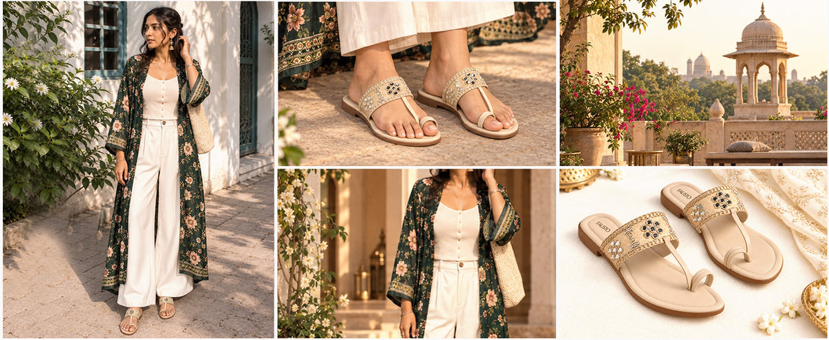 Women Beige Ornate Strap Toe Ring Wedding Party Slip-On Sandals|Festive Ethnic Flat Slippers for Indian Traditional Dress Outfits