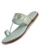 Women Pista Ornate Strap Toe Ring Wedding Party Slip-On Sandals|Festive Ethnic Flat Slippers for Indian Traditional Dress Outfits