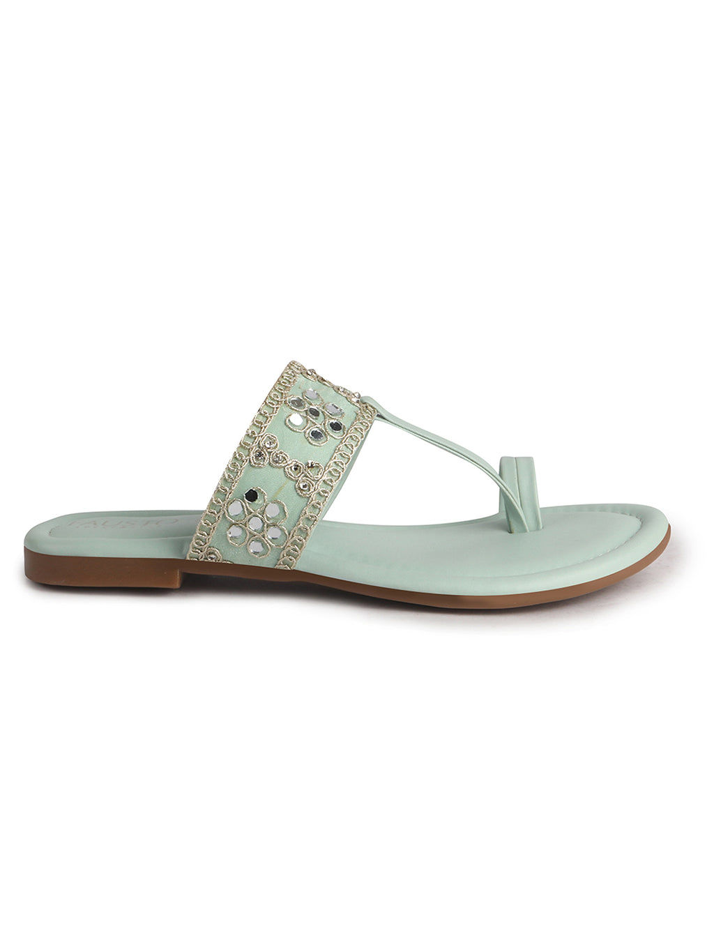 Women Pista Ornate Strap Toe Ring Wedding Party Slip-On Sandals|Festive Ethnic Flat Slippers for Indian Traditional Dress Outfits