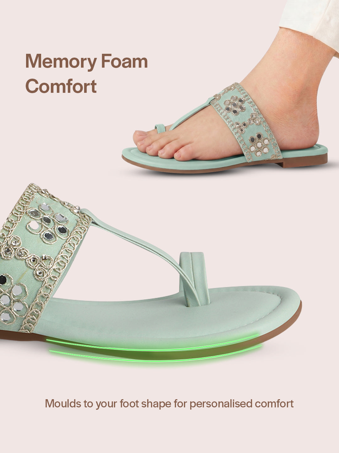 wedge heel ethnic slippers