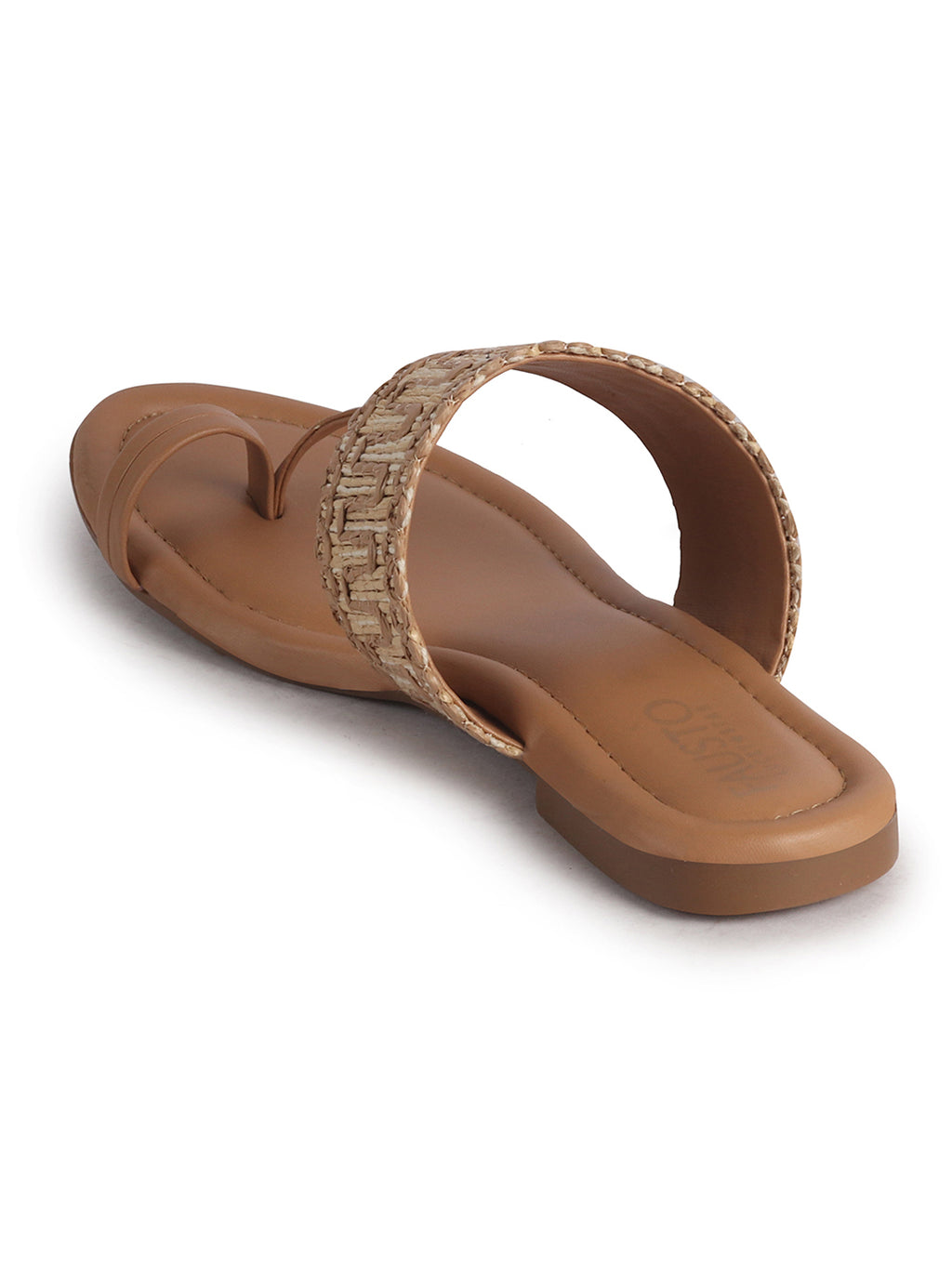 Women Beige Embroidery Toe Ring Strap Ethnic Party Slip-On Flats Slippers|Festive Wedding Comfort Sandals for Anarkali, Kurta Suits