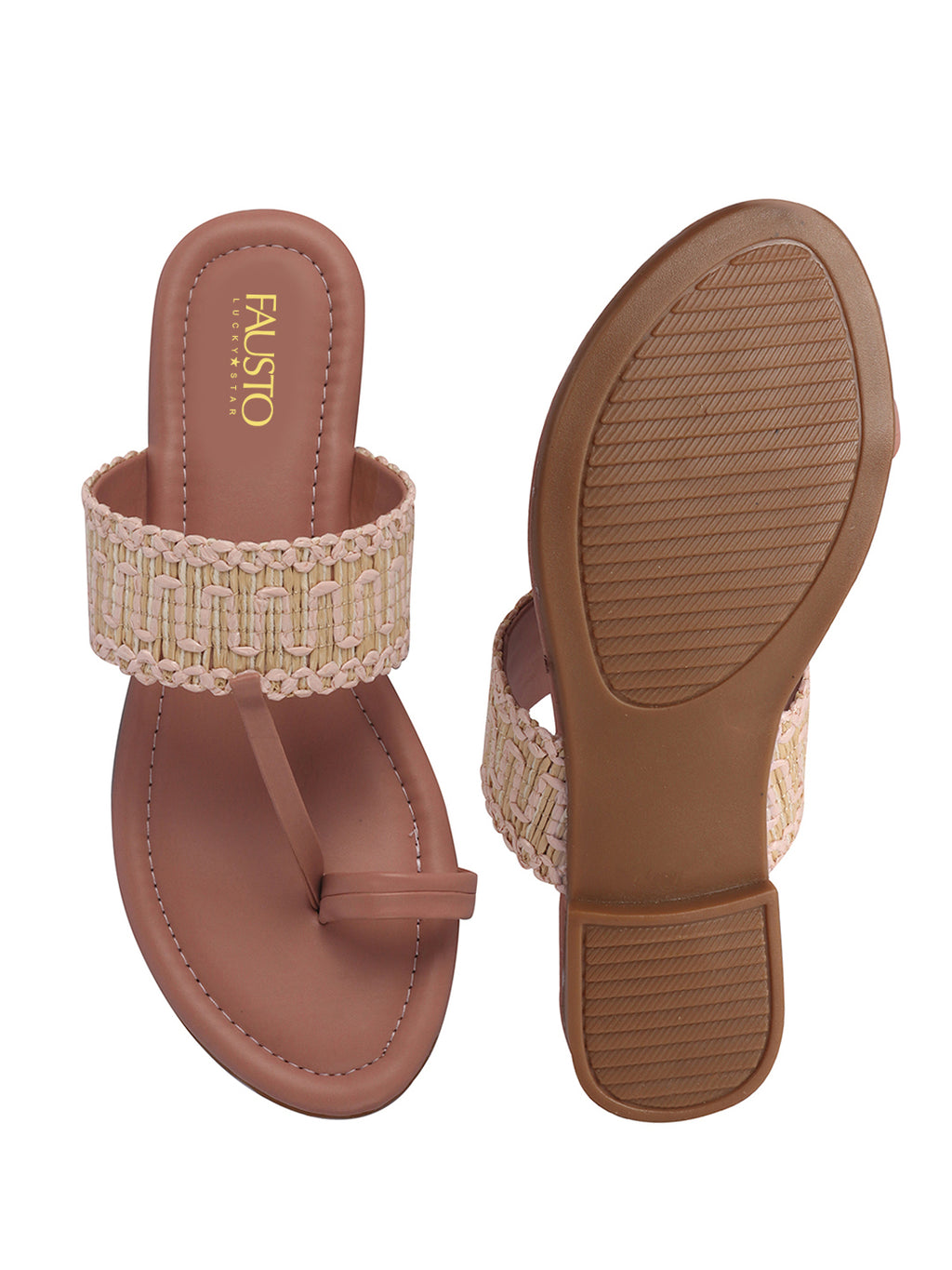 Women Pink Embroidery Toe Ring Strap Ethnic Party Slip-On Flats Slippers|Festive Wedding Comfort Sandals for Anarkali, Kurta Suits