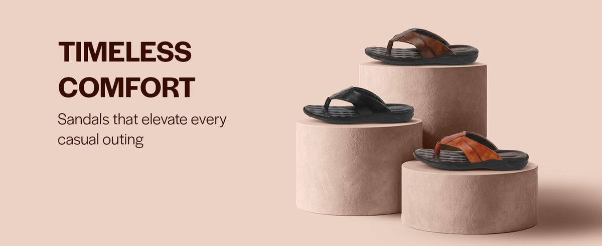 Men Tan Wide Strap Open Toe T-Strap Thong Slippers with Cushioned Footbed for All Day Comfort | Indoor, Travel, Walking Sandal with Slip Resistant Sole