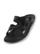 Men Black Toe Ring Multi Strap Slippers with Cushioned Footbed Soft Insole | Lightweight, Flexible Anti Skid Sole Sandal for Travel, Walking, Office Casual, Outdoor