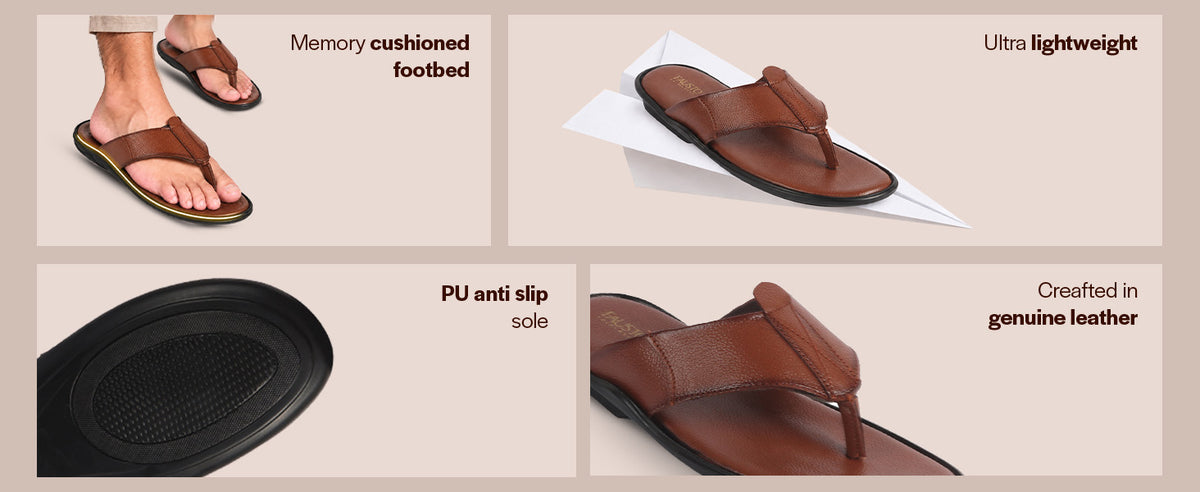 Men Black Premium Soft Leather Textured T-Strap Thong Slippers | Cushioned Comfort Sandals for Festivals, Kurta Pyjama Outfits, Smart Casual Wear