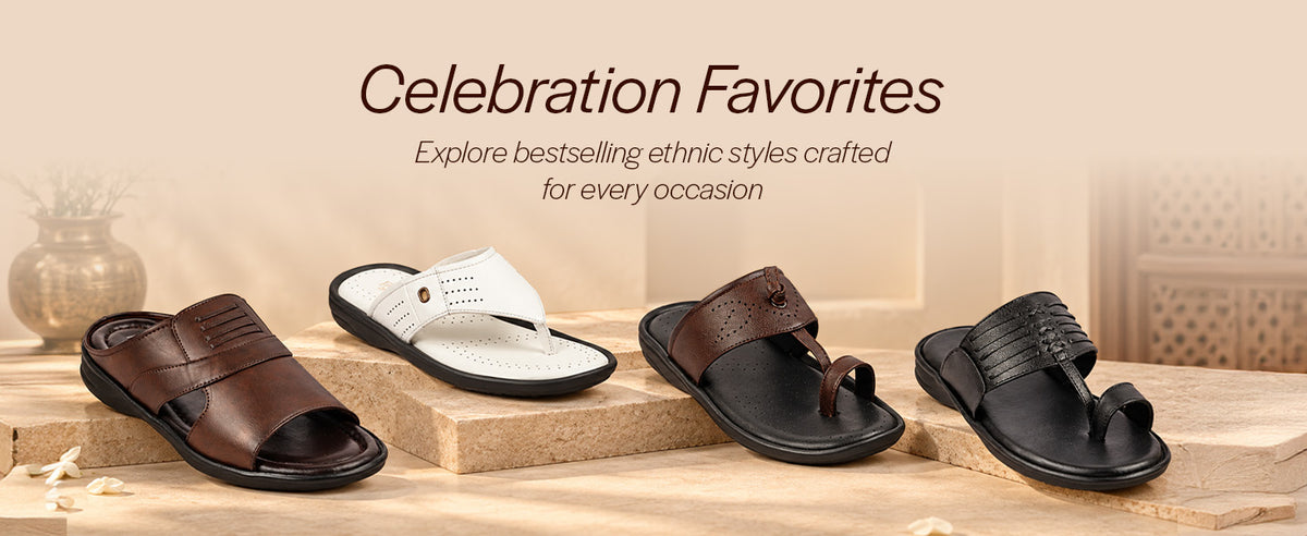 Men Tan Premium Soft Leather Kolhapuri-Style Toe Ring Slippers with Cushioned Insole | Slip Resistant Sole Comfort Sandal for Traditional Festive, Kurta Pyjama, Smart Casuals