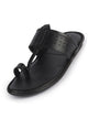 Men Black Premium Soft Leather Kolhapuri-Style Toe Ring Slippers with Cushioned Insole | Slip Resistant Sole Comfort Sandal for Traditional Festive, Kurta Pyjama, Smart Casuals