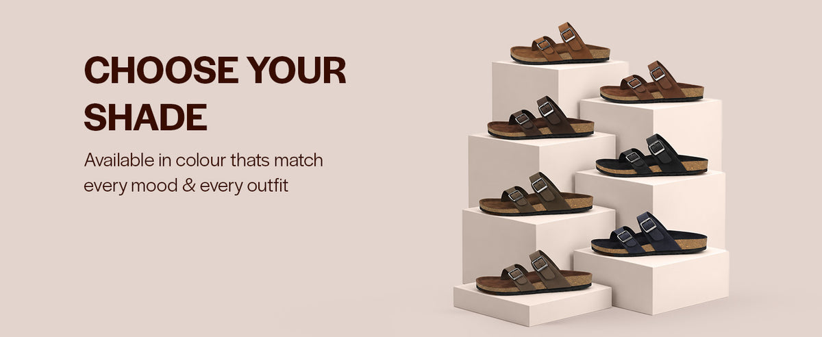 Men Tan Toe Ring Multi Strap Ethnic Festive Kurta Broad Feet Slip-On Sandals | Anti-Skid Cork Latex Suede Soft Insole Slippers with Heel Cup for Outdoor Indoor Premium Comfort