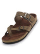 Men Grey Toe Ring Multi Strap Ethnic Festive Kurta Broad Feet Slip-On Sandals | Anti-Skid Cork Latex Suede Soft Insole Slippers with Heel Cup for Outdoor Indoor Premium Comfort