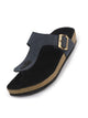 Men Navy Ethnic Festive Kurta Shock Abosorbing T-Strap Adjustable Sandals | Broad Feet Cork Latex Suede Soft Insole Slippers with Heel Cup for Outdoor, Travel, Walking Comfort