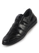 Men Black Peforated Hook and Loop Shoe Style Roman Sandals|Memory Cushioned Insole|All Day Walking Support, Anti Skid Sole|Office, Casual, Kurta, Festive