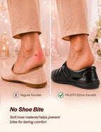 Men Black Peforated Hook and Loop Shoe Style Roman Sandals|Memory Cushioned Insole|All Day Walking Support, Anti Skid Sole|Office, Casual, Kurta, Festive