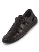 Men Brown Peforated Hook and Loop Shoe Style Roman Sandals|Memory Cushioned Insole|All Day Walking Support, Anti Skid Sole|Office, Casual, Kurta, Festive