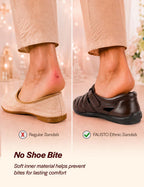 Men Brown Peforated Hook and Loop Shoe Style Roman Sandals|Memory Cushioned Insole|All Day Walking Support, Anti Skid Sole|Office, Casual, Kurta, Festive