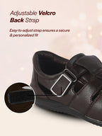 Men Brown Peforated Hook and Loop Shoe Style Roman Sandals|Memory Cushioned Insole|All Day Walking Support, Anti Skid Sole|Office, Casual, Kurta, Festive