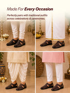 Men Brown Peforated Laser Cut Hook and Loop Adjustable Strap Shoe Style Sandals|Perfect for Summer, Office, Kurta, Festive|Lightweight Cushioned Insole