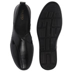 Men Black Cut Leather Side Stitched Ethnic Criss Cross Juttis and Mojaris for Wedding|Flexible Rubber Sole|Slip On Shoe for Pathani Festive Kurta, Party