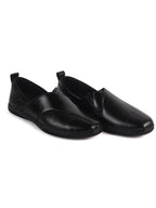 Men Black Cut Leather Side Stitched Ethnic Criss Cross Juttis and Mojaris for Wedding|Flexible Rubber Sole|Slip On Shoe for Pathani Festive Kurta, Party