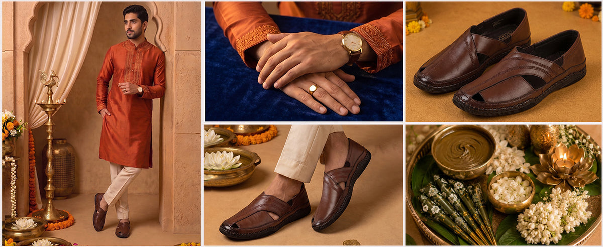 Men Black Leather Side Stitched Ethnic Criss Cross Juttis and Mojari|Flexible Anti Skid Rubber Sole|Slip On Loafer Shoe Wedding, Party, Kurta Dress