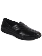 Men Black Cut Leather Side Stitched Ethnic Criss Cross Juttis and Mojari|Flexible Anti Skid Rubber Sole|Slip On Loafer Shoe Wedding, Party, Kurta Dress