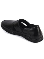 Men Black Cut Leather Side Stitched Ethnic Criss Cross Juttis and Mojari|Flexible Anti Skid Rubber Sole|Slip On Loafer Shoe Wedding, Party, Kurta Dress