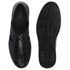 Men Black Cut Leather Side Stitched Ethnic Criss Cross Juttis and Mojari|Flexible Anti Skid Rubber Sole|Slip On Loafer Shoe Wedding, Party, Kurta Dress