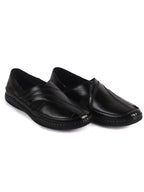 Men Black Cut Leather Side Stitched Ethnic Criss Cross Juttis and Mojari|Flexible Anti Skid Rubber Sole|Slip On Loafer Shoe Wedding, Party, Kurta Dress