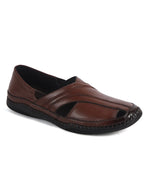 Men Tan Cut Leather Side Stitched Ethnic Criss Cross Juttis and Mojari|Flexible Anti Skid Rubber Sole|Slip On Loafer Shoe Wedding, Party, Kurta Dress